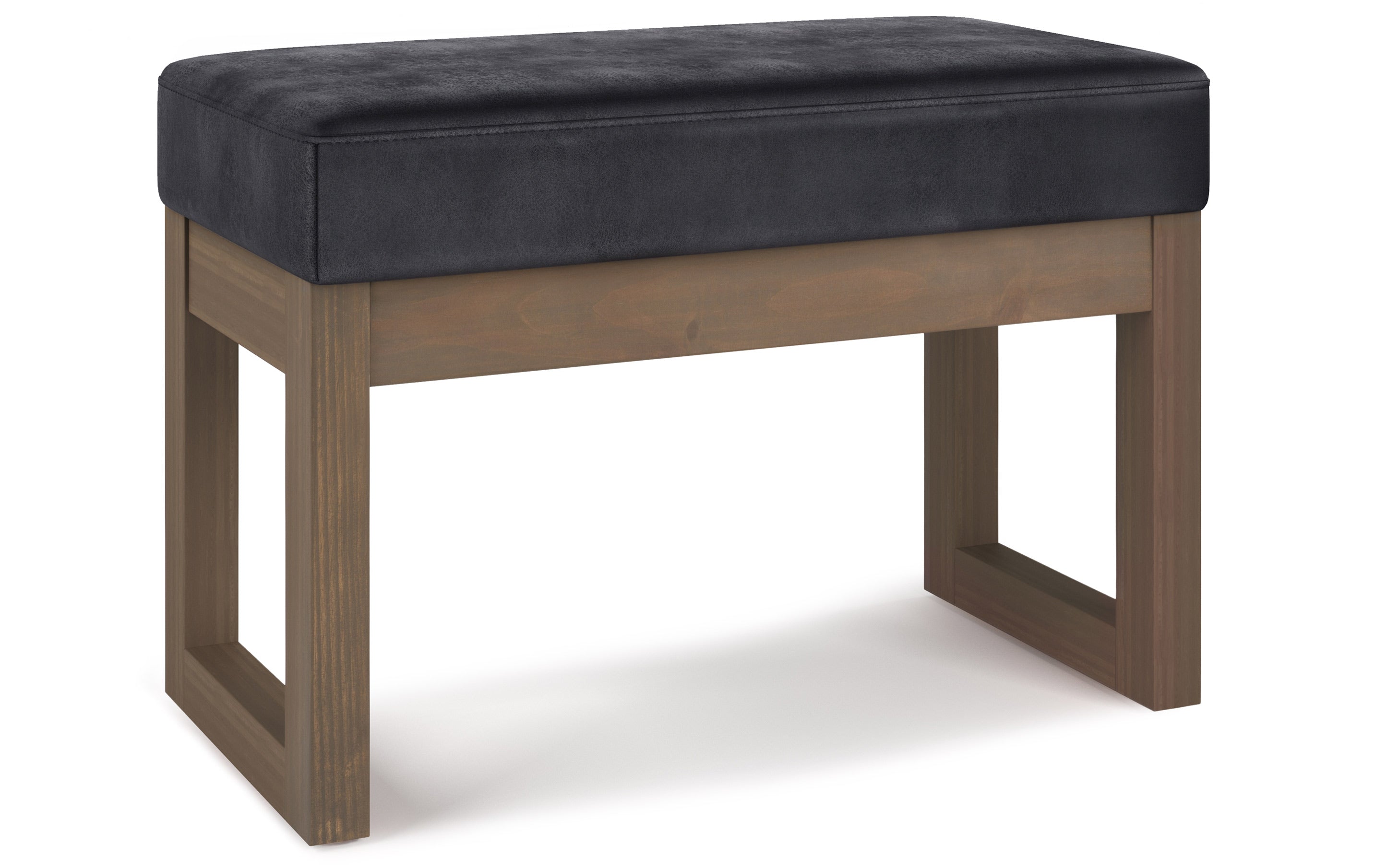 Milltown Small Ottoman Bench in Distressed Vegan Leather