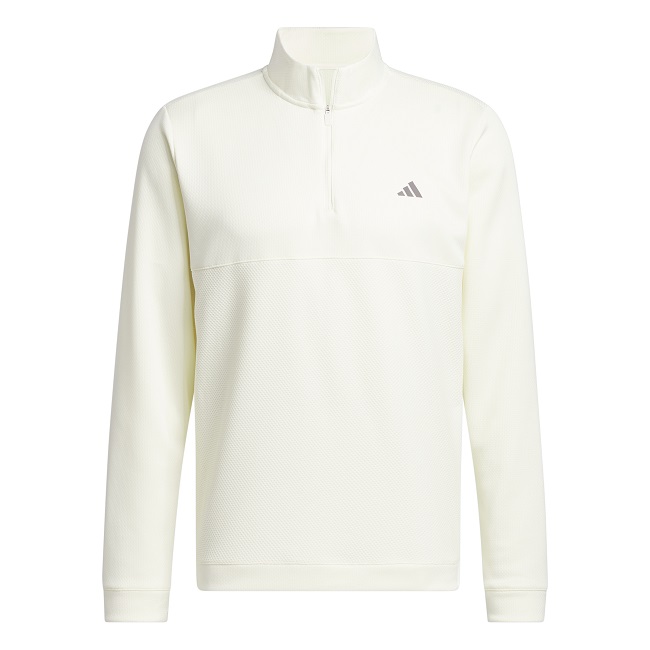 Adidas Golf Ultimate365 Textured Quarter-Zip Top Ivory Small