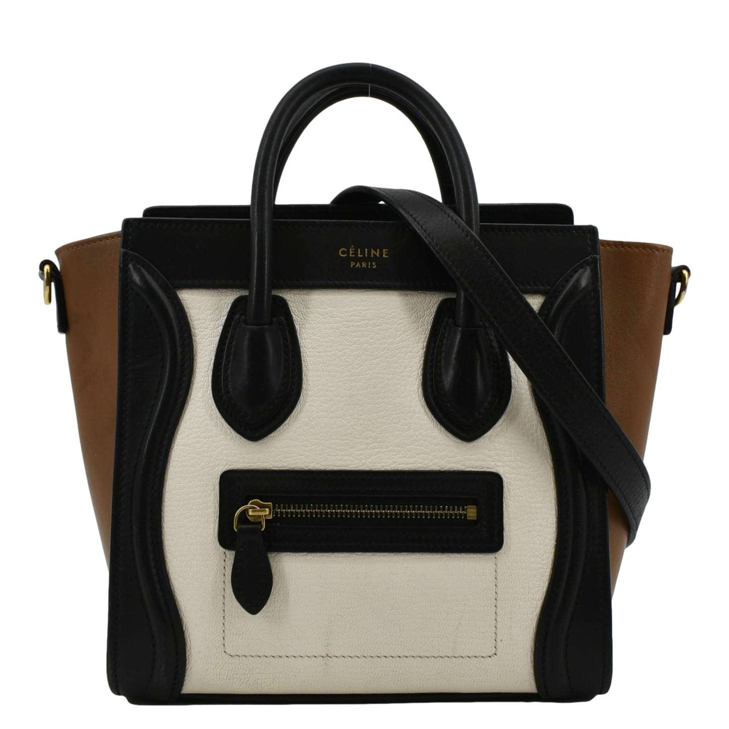 CELINE Nano Luggage Leather Shoulder Bag Tricolor